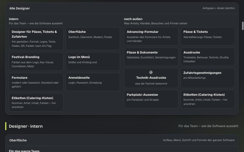 Artist-Portal im eigenen Design